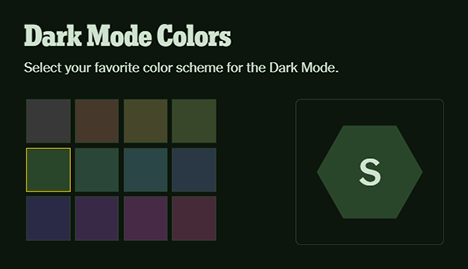 Dark Mode Color Scheme